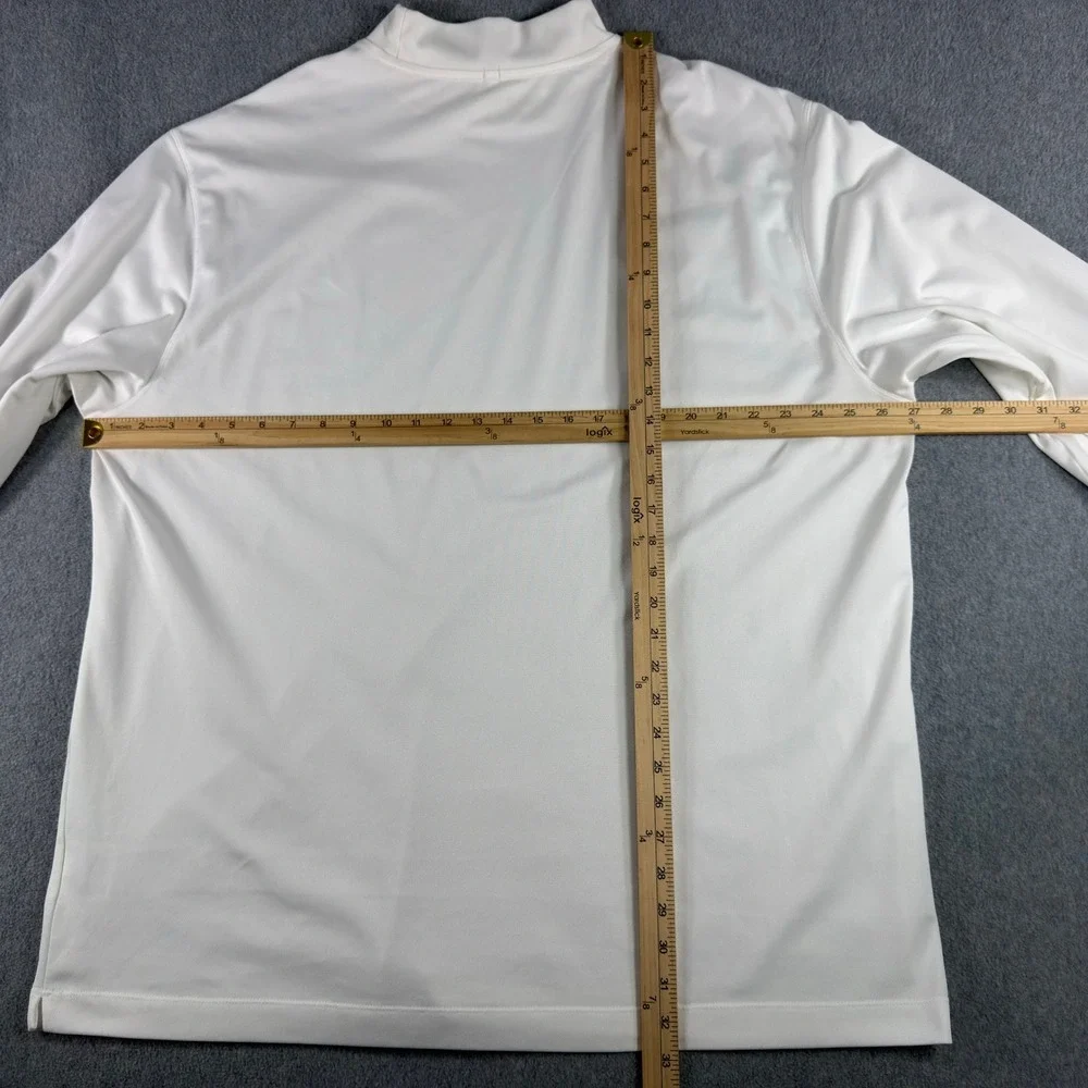 Nike Golf Dri Fit Performance Shirt Mens 2XL Mock Neck White Athletic Swoosh